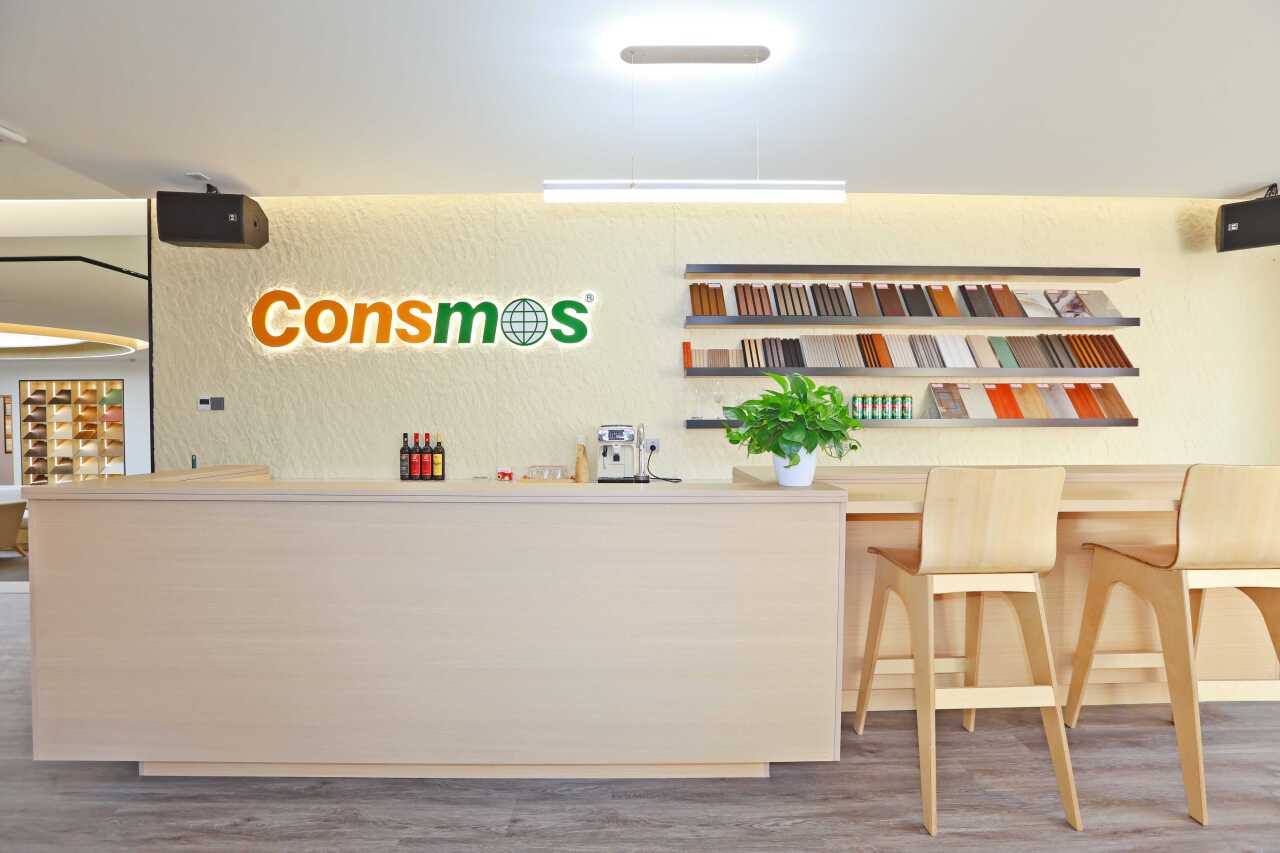 Consmos reception and material display area