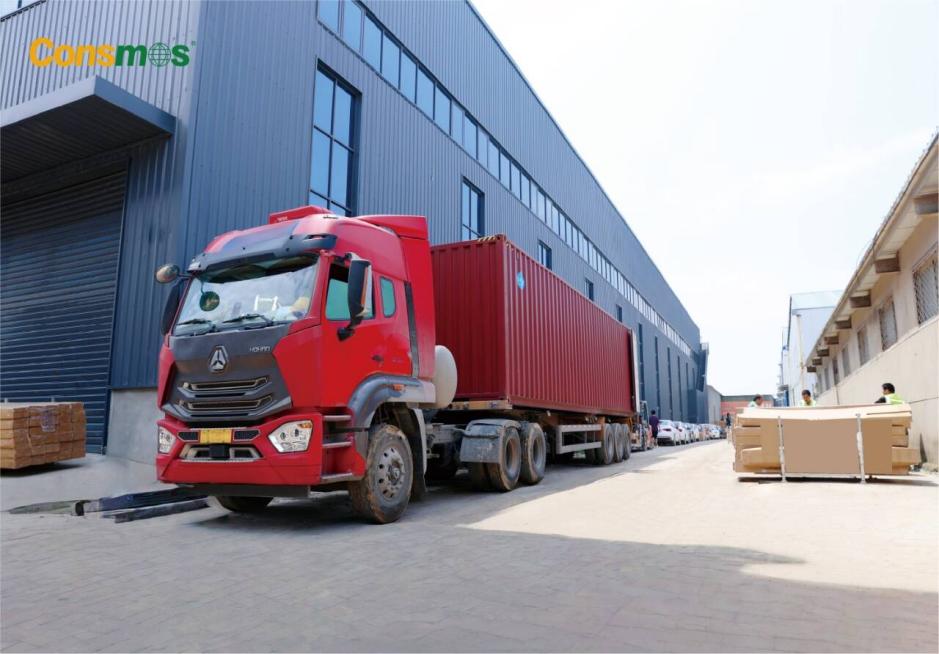 Container truck at the Consmos loading area